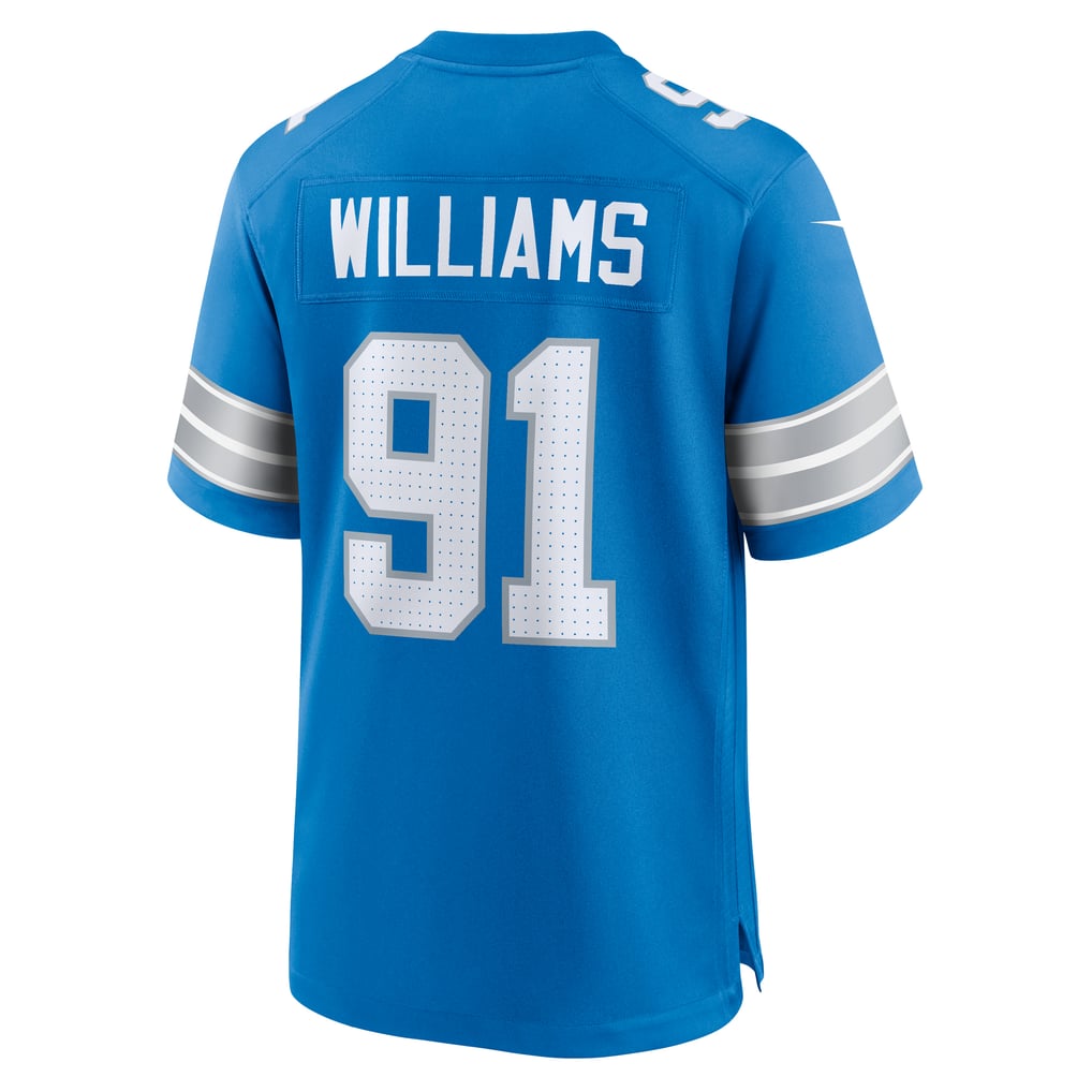 Men's Detroit Lions Tyleik Williams Nike Blue Team Game Jersey - Image 4