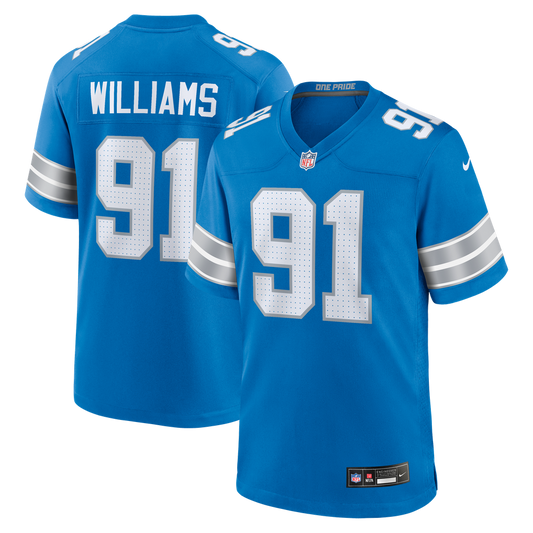 Men's Detroit Lions Tyleik Williams Nike  Blue Team Game Jersey - Image 1