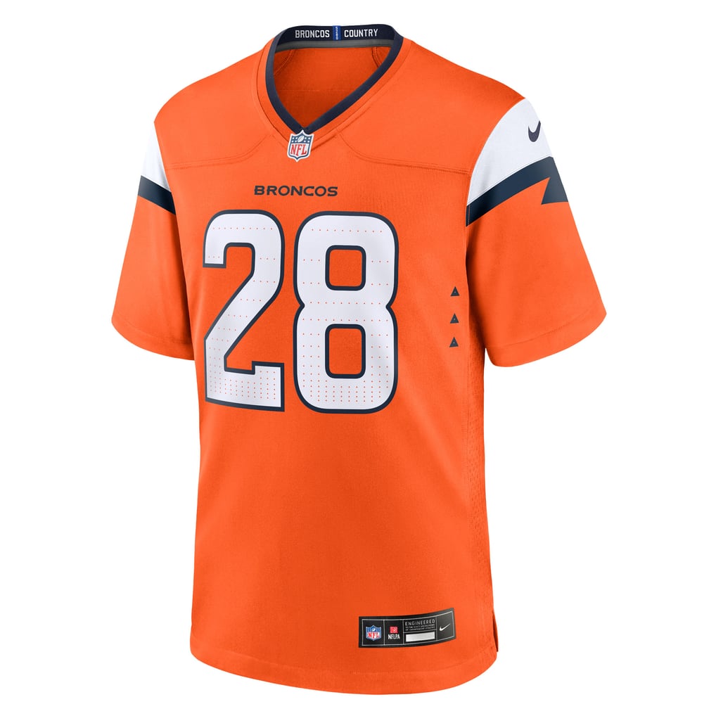 Men's Denver Broncos Tyler Badie Nike  Orange Team Game Jersey - Image 3