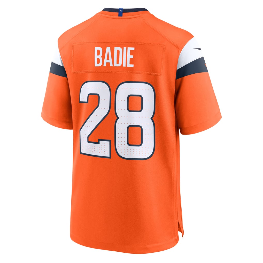 Men's Denver Broncos Tyler Badie Nike  Orange Team Game Jersey - Image 4