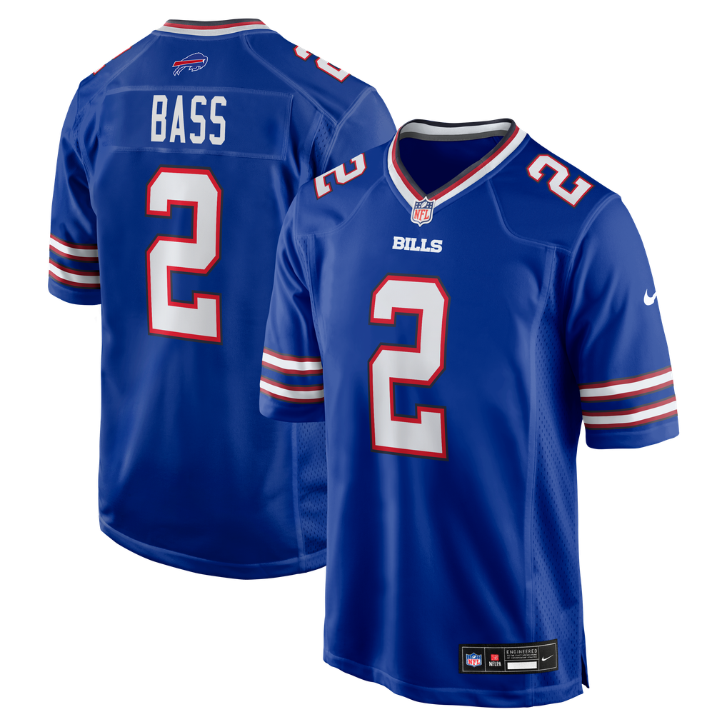 Men's Buffalo Bills Tyler Bass Nike Royal Game Player Jersey - Image 1