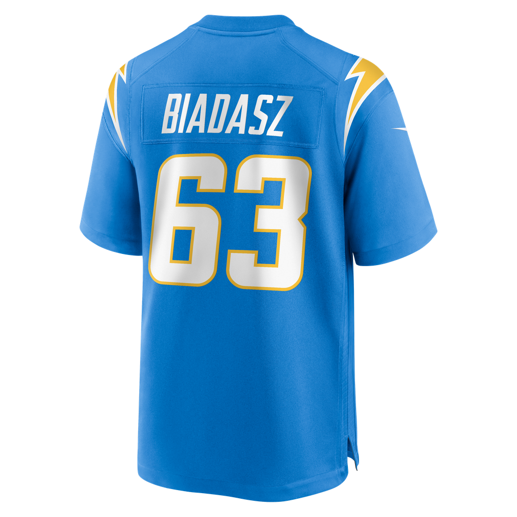 Men's Los Angeles Chargers Tyler Biadasz Nike  Powder Blue Team Game Jersey - Image 4