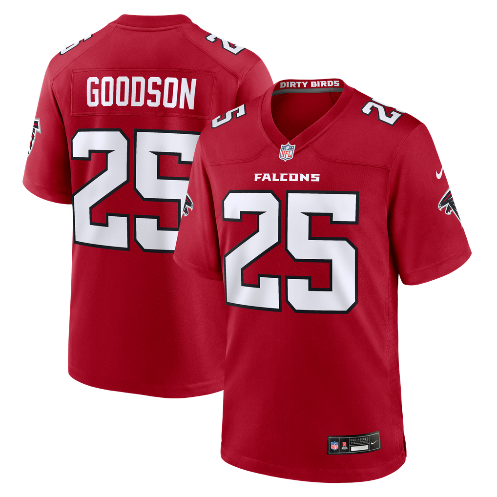 Men's Atlanta Falcons Tyler Goodson Nike Red Team Game Jersey