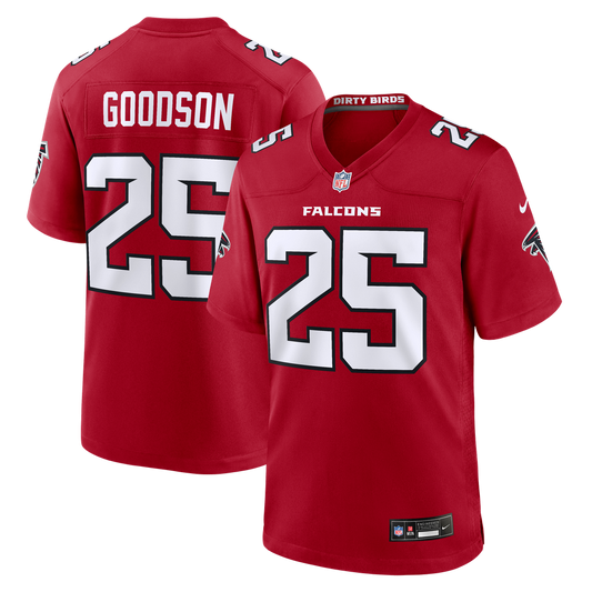 Men's Atlanta Falcons Tyler Goodson Nike Red Team Game Jersey
