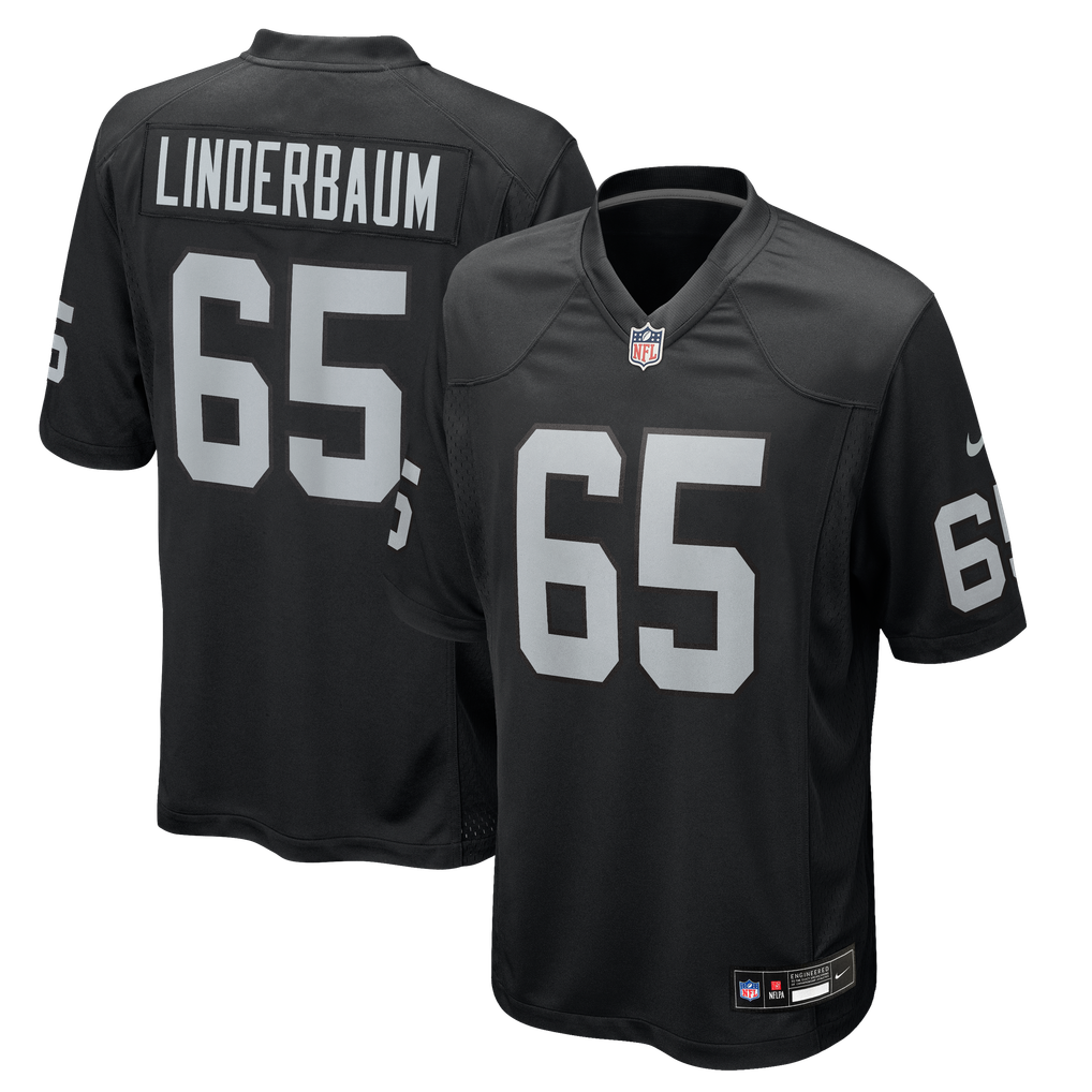 Men's Las Vegas Raiders Tyler Linderbaum Nike Black Team Game Jersey - Image 2