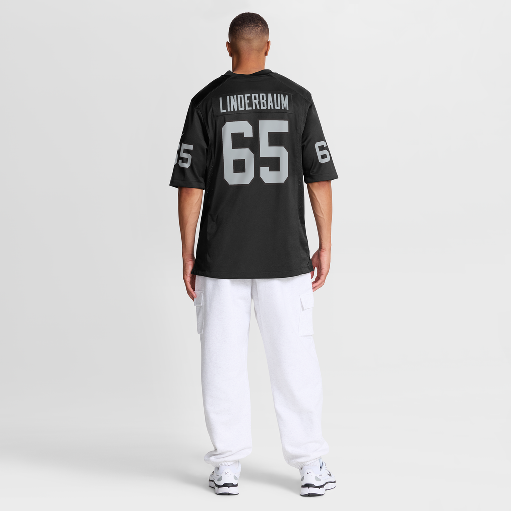 Men's Las Vegas Raiders Tyler Linderbaum Nike Black Team Game Jersey - Image 4