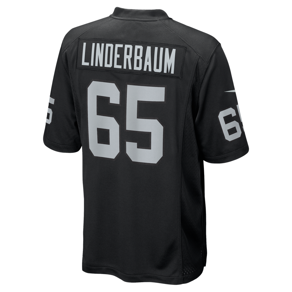 Men's Las Vegas Raiders Tyler Linderbaum Nike Black Team Game Jersey - Image 6