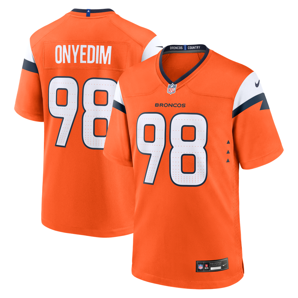 Men's Denver Broncos Tyler Onyedim Nike Orange Game Jersey - Image 2