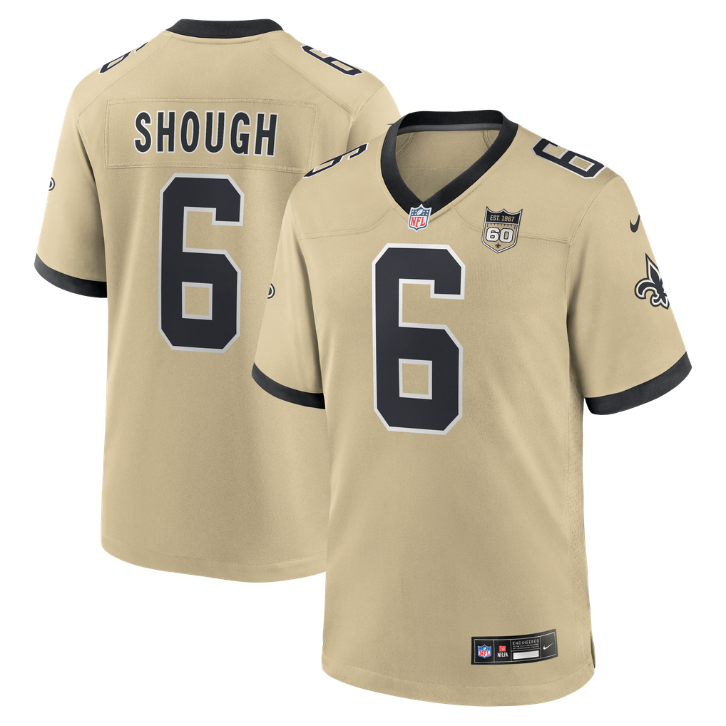 Men's New Orleans Saints Tyler Shough Nike Gold Alternate 60th Season Game Jersey
 - Image 2