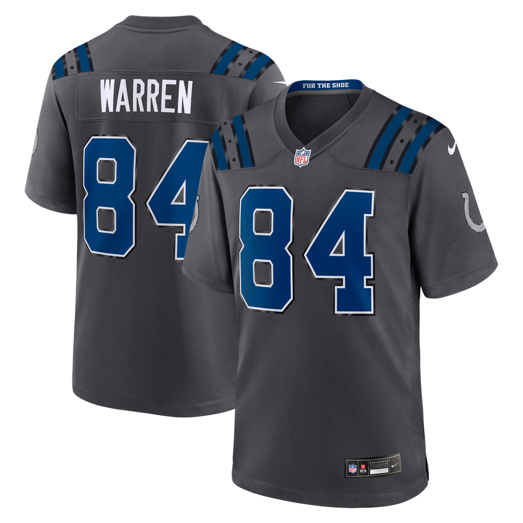 Men's Indianapolis Colts Tyler Warren Nike Anthracite 2026 Rivalries Collection Game Jersey - Image 2