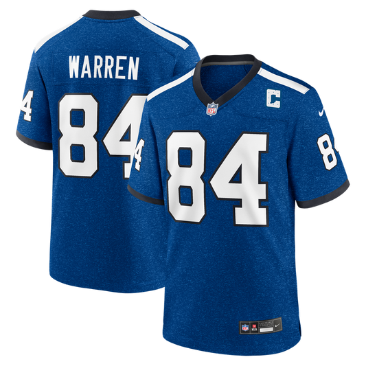 Men's Indianapolis Colts Tyler Warren Nike  Heather Royal Alternate 2 Indiana Nights Game Jersey - Image 1