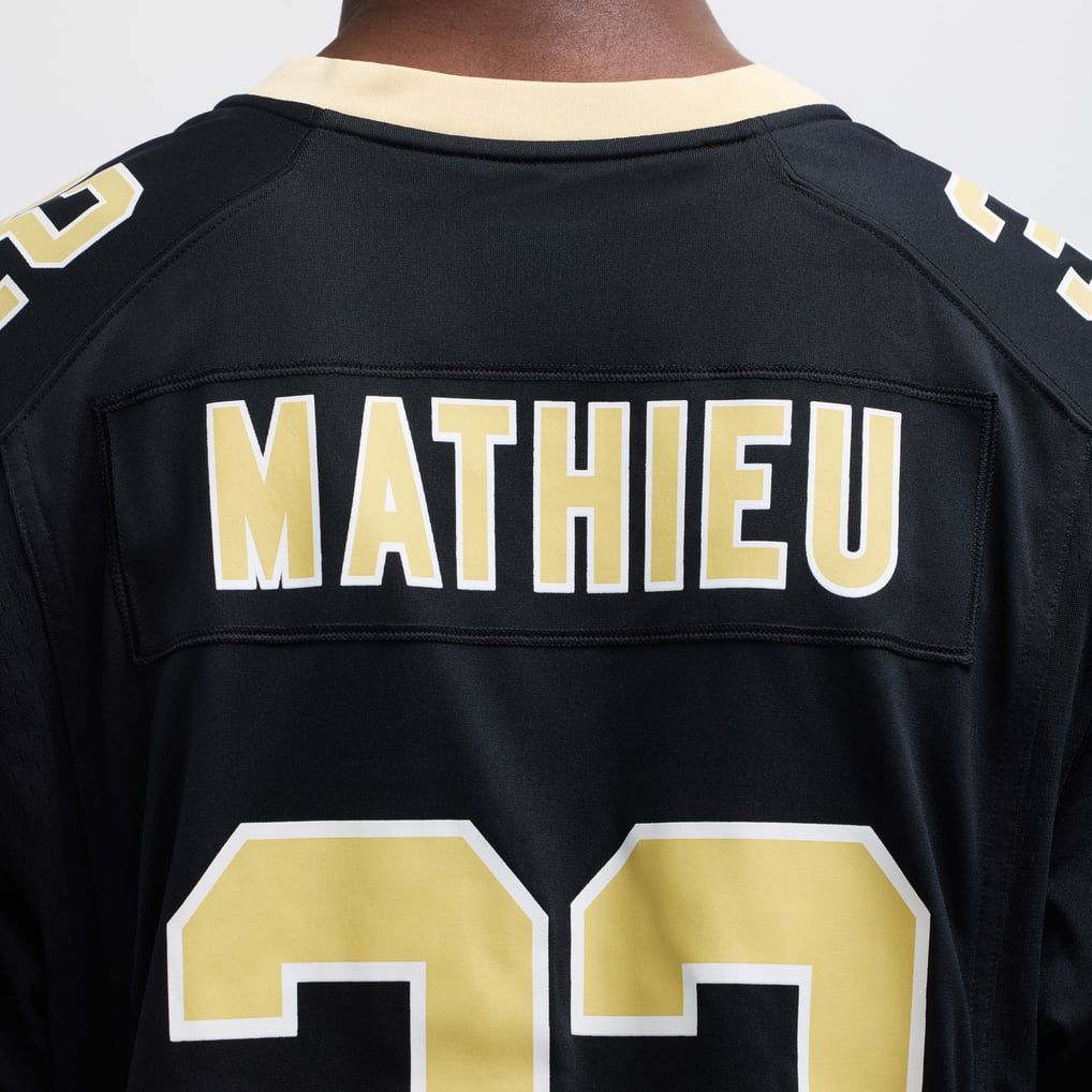 Men's New Orleans Saints Tyrann Mathieu Nike Black Game Jersey - Image 9