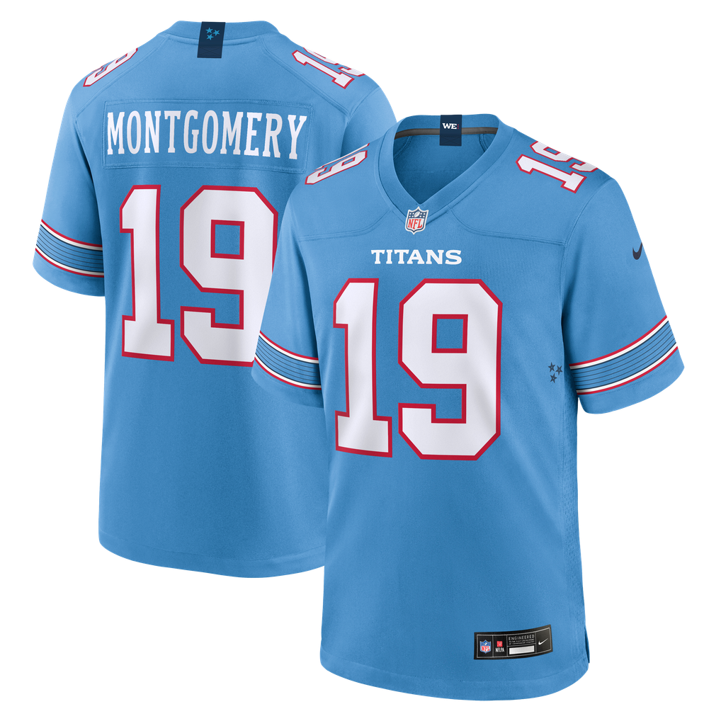 Men's Tennessee Titans Tyren Montgomery Nike Light Blue Team Game Jersey - Image 2