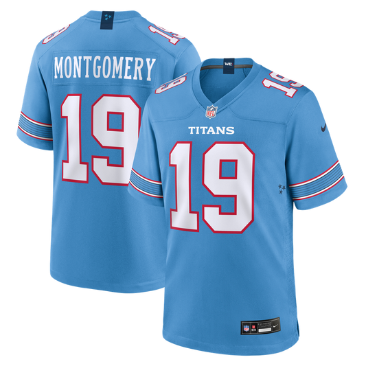 Men's Tennessee Titans Tyren Montgomery Nike Light Blue Team Game Jersey - Image 1