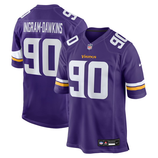 Men's Minnesota Vikings Tyrion Ingram-Dawkins Nike  Purple Team Game Jersey - Image 1