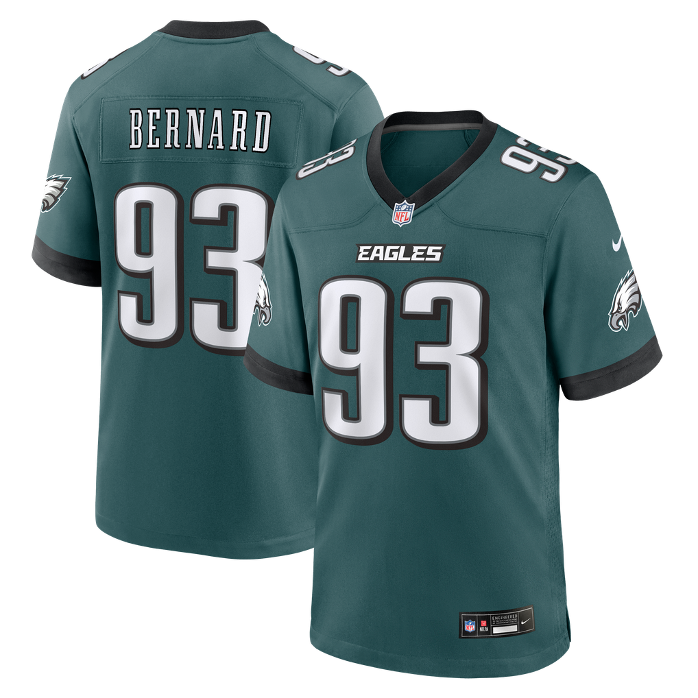 Men's Philadelphia Eagles Uar Bernard Nike Midnight Green Team Game Jersey - Image 1
