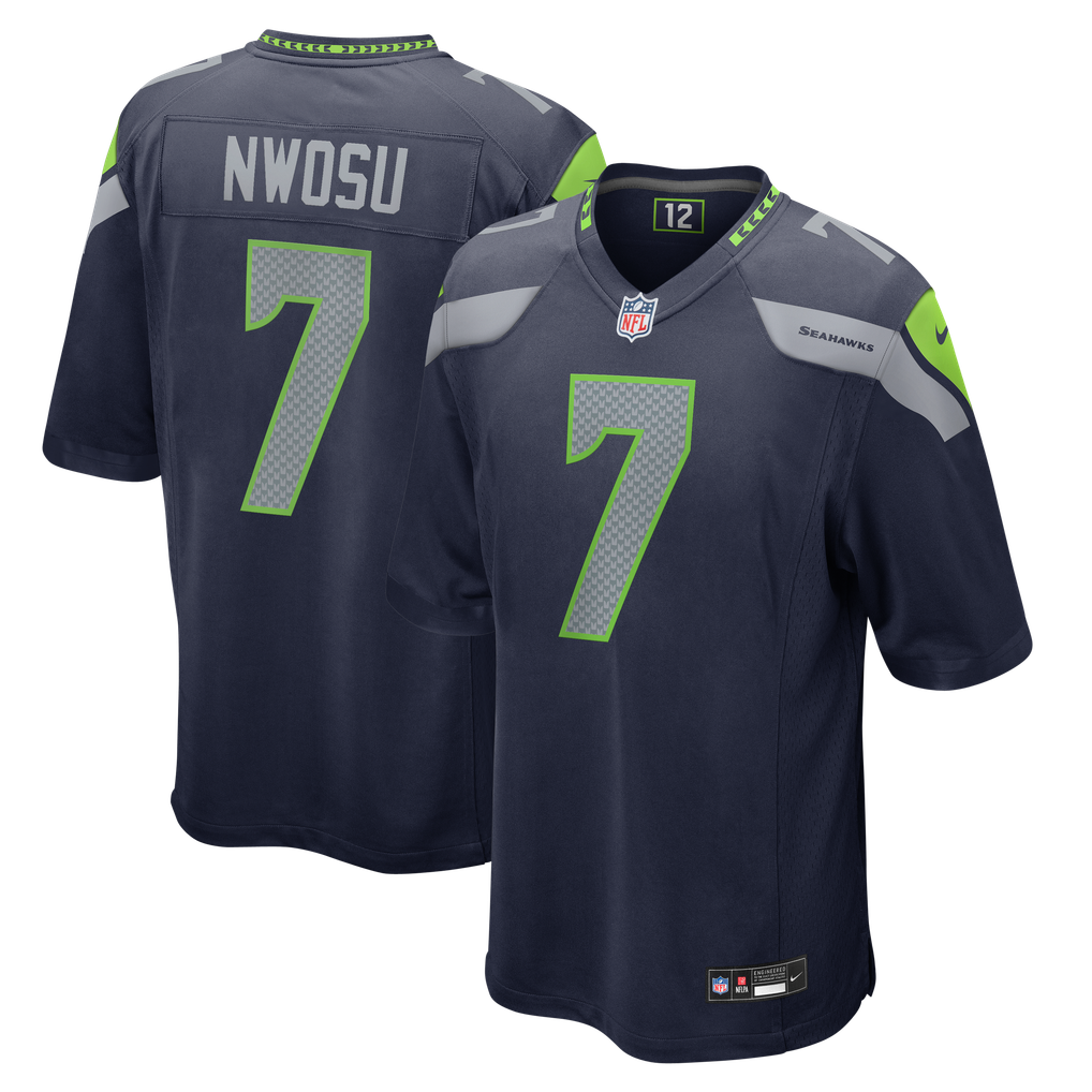 Men's Seattle Seahawks Uchenna Nwosu Nike College Navy Team Game Jersey - Image 1