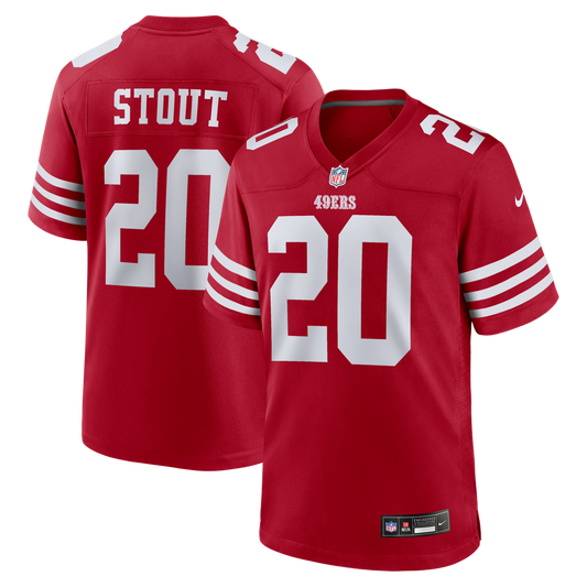 Men's San Francisco 49ers Upton Stout Nike  Scarlet Team Game Jersey - Image 1