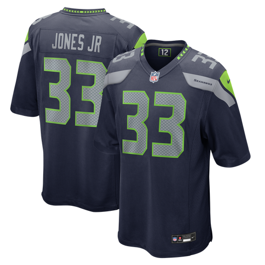 Men's Seattle Seahawks Velus Jones Jr. Nike College Navy Team Game Jersey - Image 1