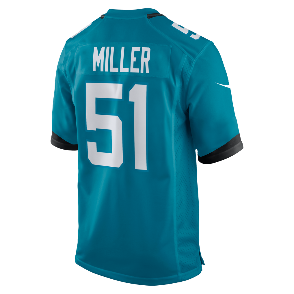 Men's Jacksonville Jaguars Ventrell Miller Nike  Teal  Game Jersey - Image 4