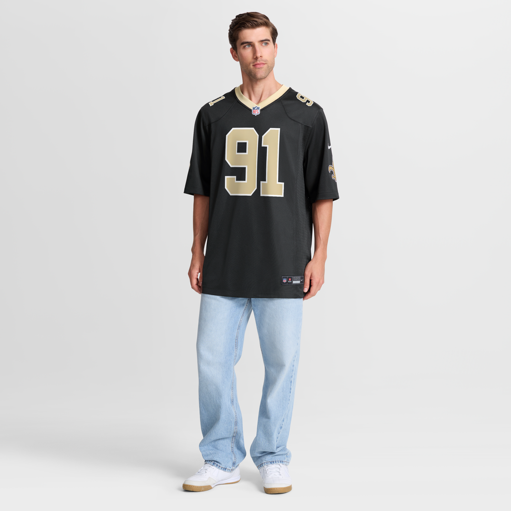 Men's New Orleans Saints Vernon Broughton Nike  Black Team Game Jersey - Image 8