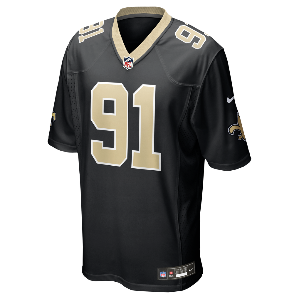 Men's New Orleans Saints Vernon Broughton Nike  Black Team Game Jersey - Image 3