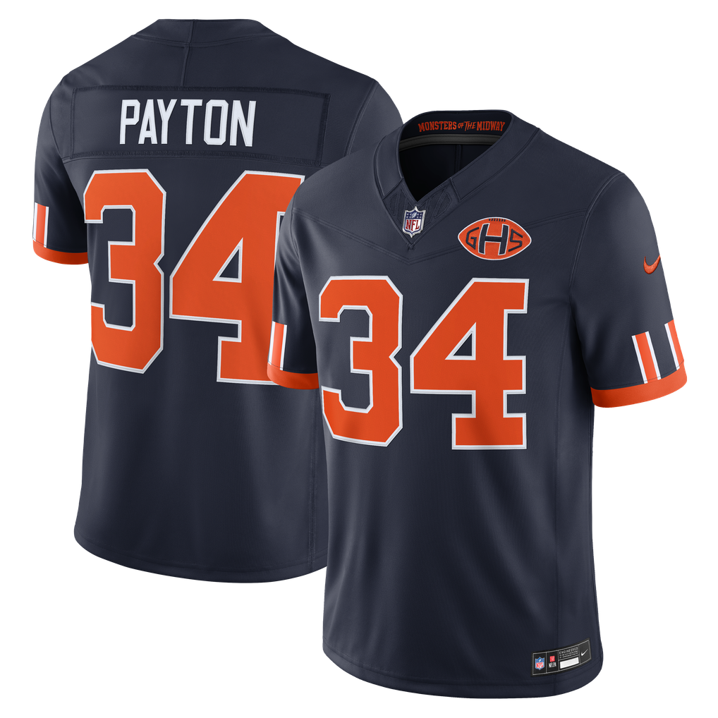 Men's Chicago Bears Walter Payton Nike Navy 2026 Rivalries Collection Stitched Limited Jersey - Image 1