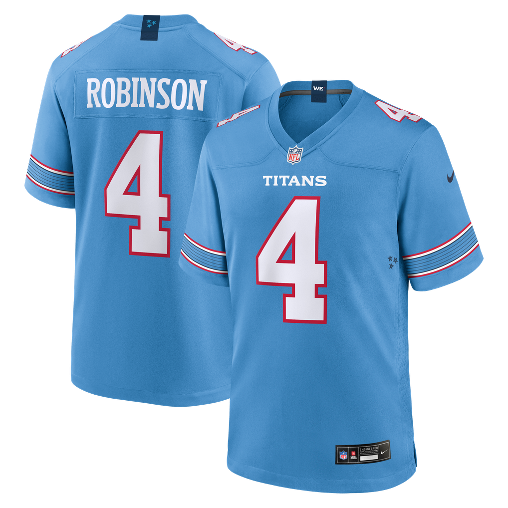 Men's Tennessee Titans Wan'Dale Robinson Nike Light Blue Team Game Jersey - Image 2