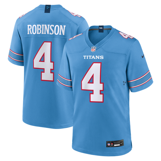 Men's Tennessee Titans Wan'Dale Robinson Nike Light Blue Team Game Jersey - Image 1