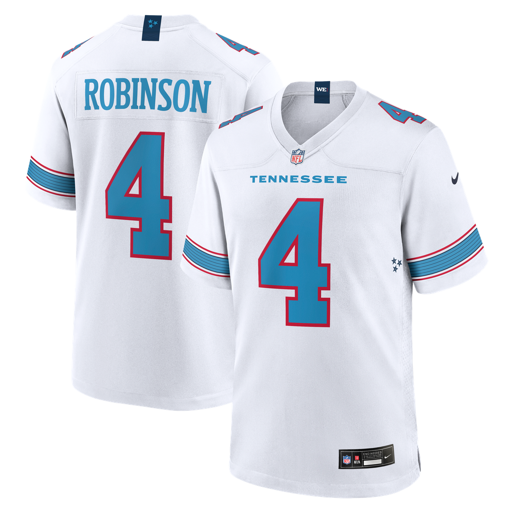 Men's Tennessee Titans Wan'Dale Robinson Nike White Game Jersey - Image 2