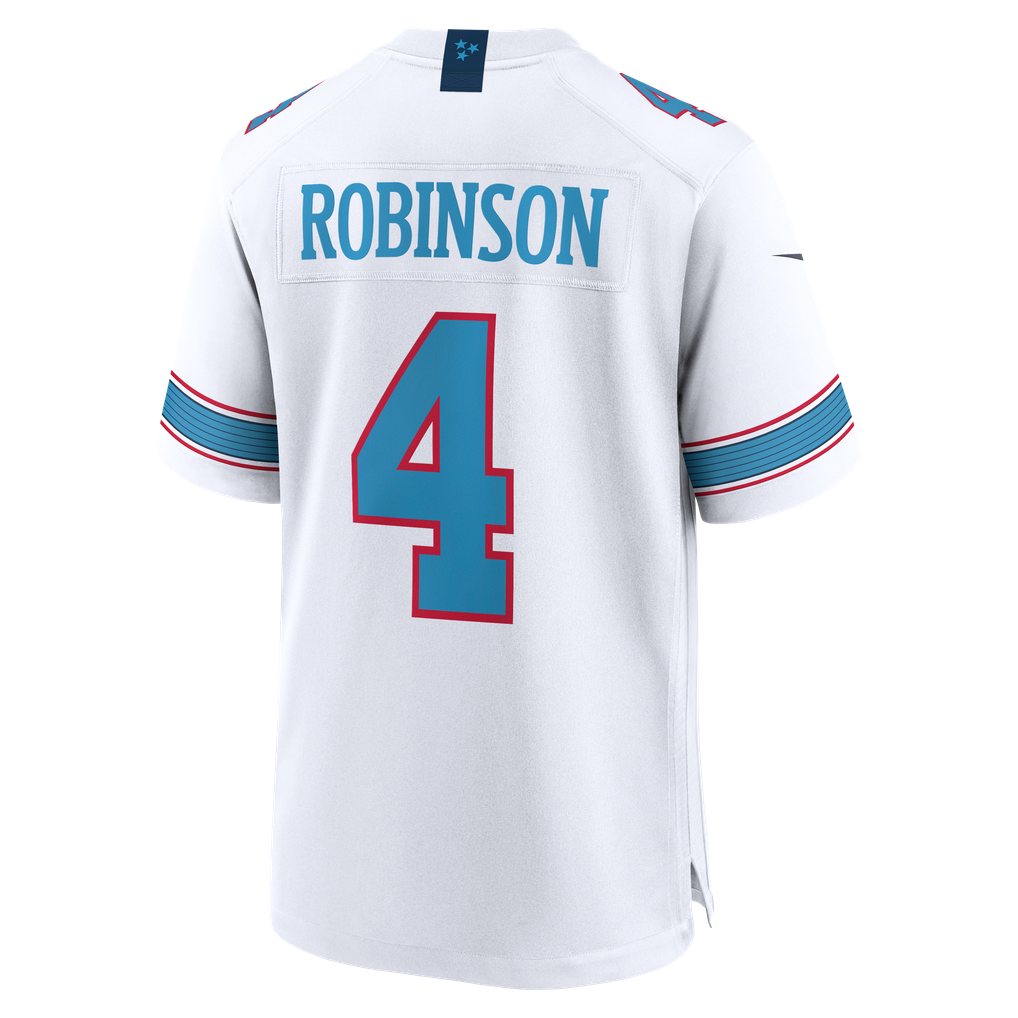 Men's Tennessee Titans Wan'Dale Robinson Nike White Game Jersey - Image 4