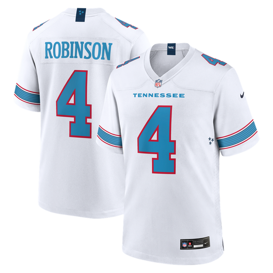 Men's Tennessee Titans Wan'Dale Robinson Nike White Game Jersey - Image 1
