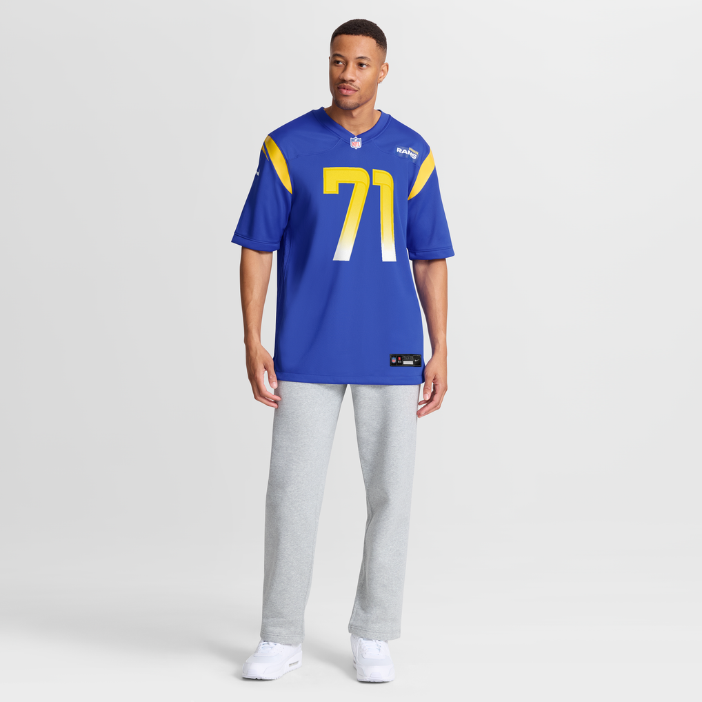 Men's Los Angeles Rams Warren McClendon Jr. Nike Royal Team Game Jersey - Image 5