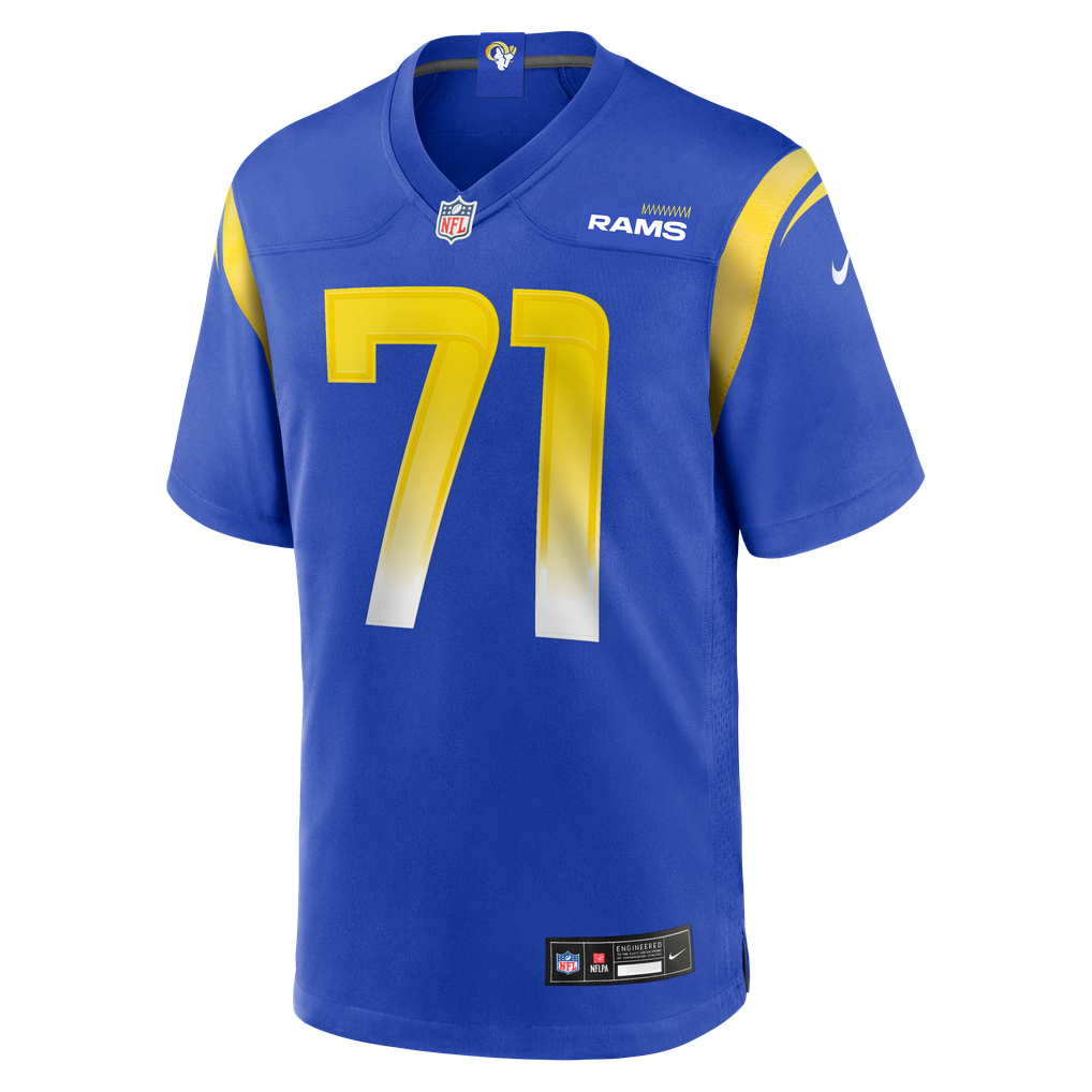 Men's Los Angeles Rams Warren McClendon Jr. Nike Royal Team Game Jersey - Image 3