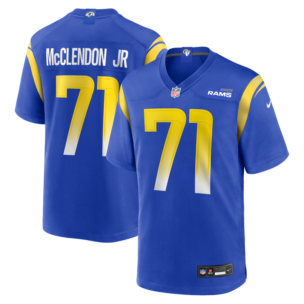 Men's Los Angeles Rams Warren McClendon Jr. Nike Royal Team Game Jersey - Image 1