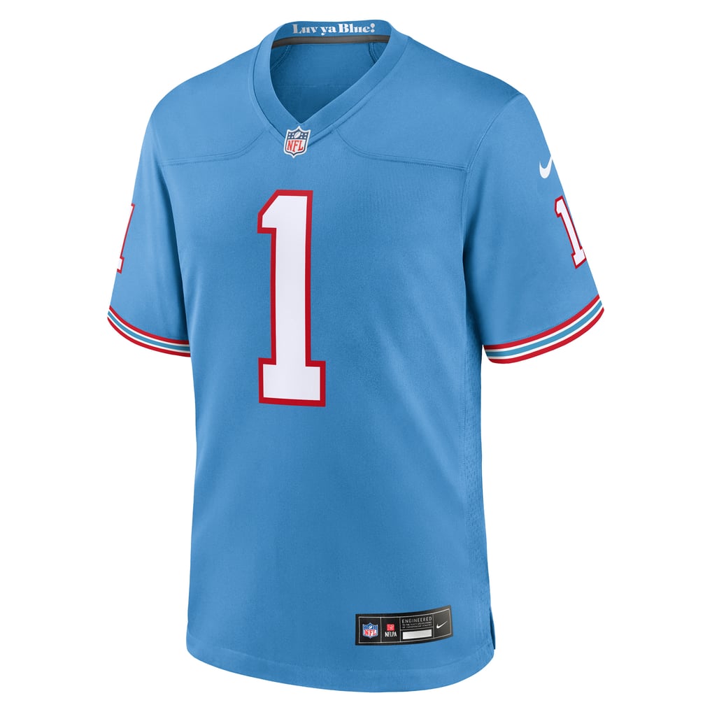 Men's Tennessee Titans Warren Moon Nike Light Blue Retired Player Alternate Game Jersey - Image 3