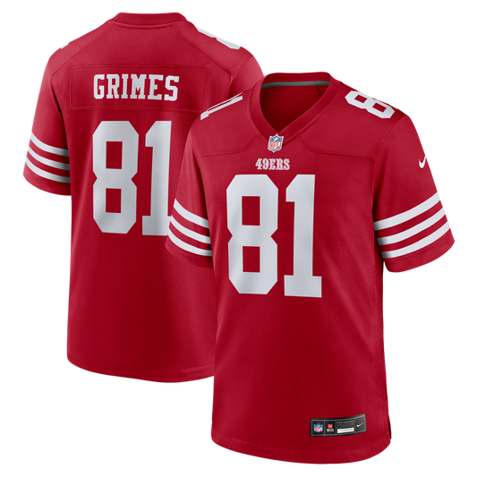 Men's San Francisco 49ers Wesley Grimes Nike Scarlet Team Game Jersey - Image 1