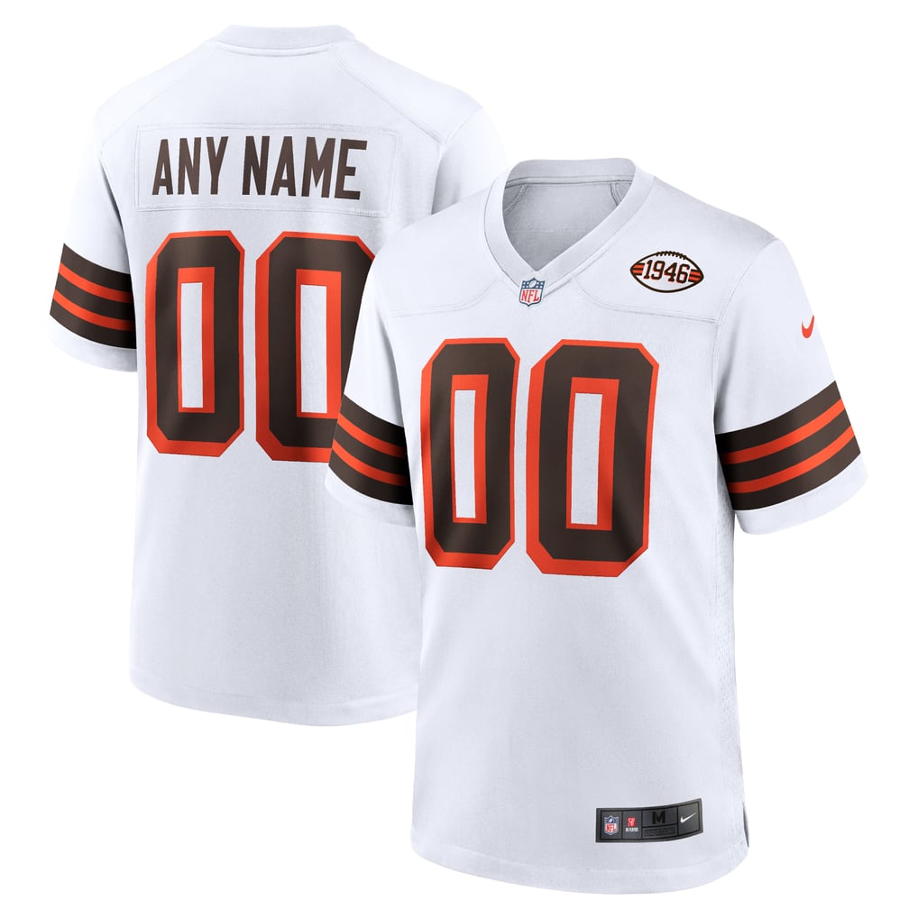 Men's Cleveland Browns Nike White 1946 Collection Alternate Custom Jersey - Image 2