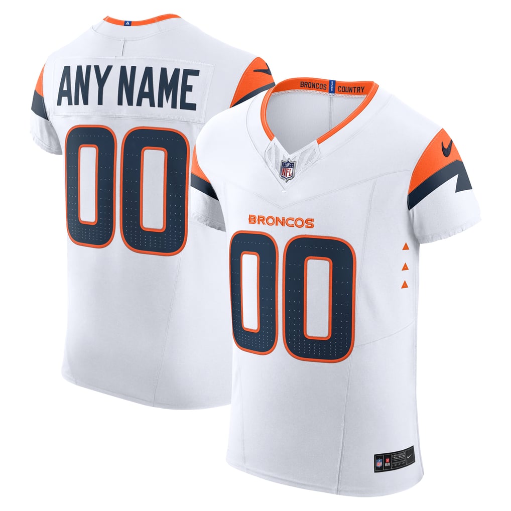 Men's Denver Broncos Nike White Vapor F.U.S.E. Elite Custom Jersey - Image 2