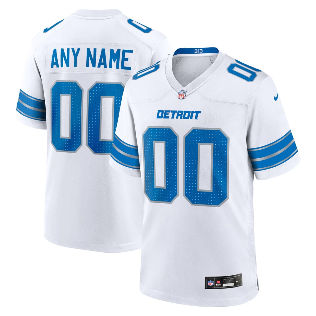 Men's Detroit Lions  Nike White Custom Game Jersey - Image 2