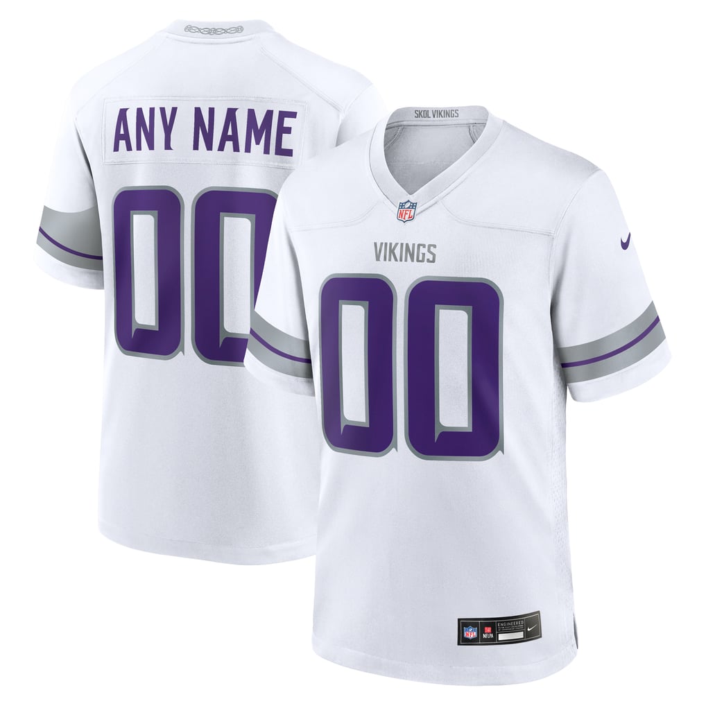 Men's Minnesota Vikings Nike White Alternate Custom Game Jersey - Image 2