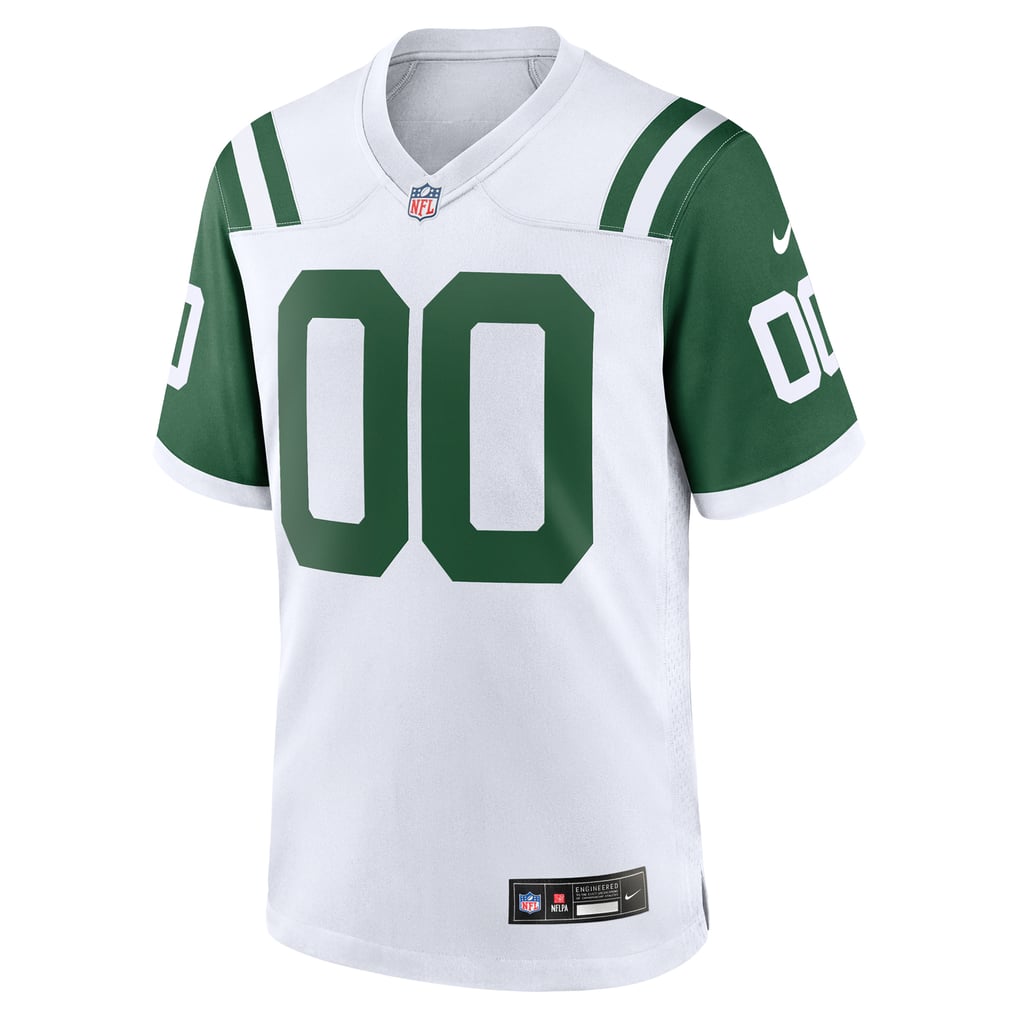 Men's New York Jets  Nike White Classic Alternate Custom Replica Jersey - Image 3