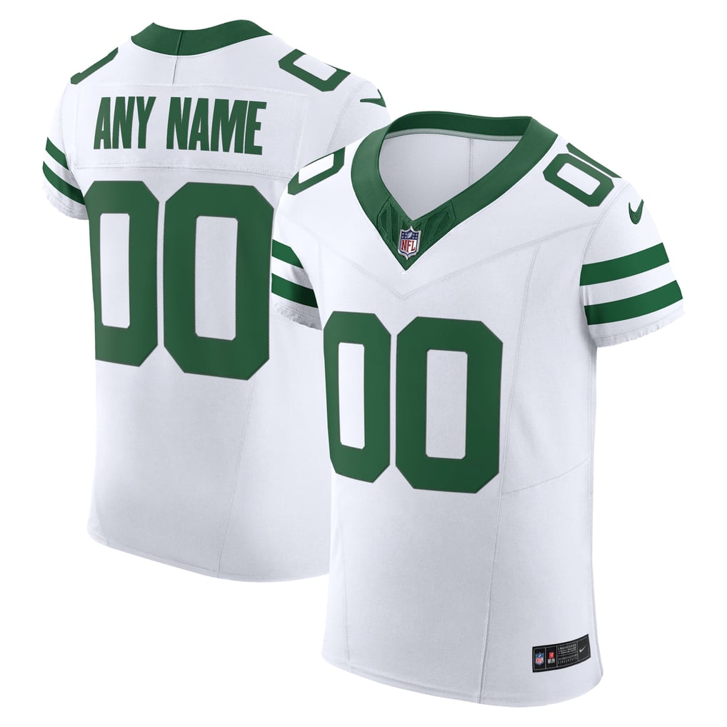 Men's New York Jets Nike White Vapor F.U.S.E. Elite Custom Jersey - Image 1