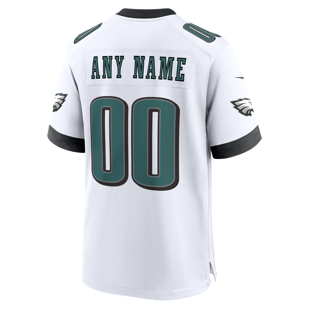 Men's Philadelphia Eagles  Nike White White Custom Game Jersey - Image 4