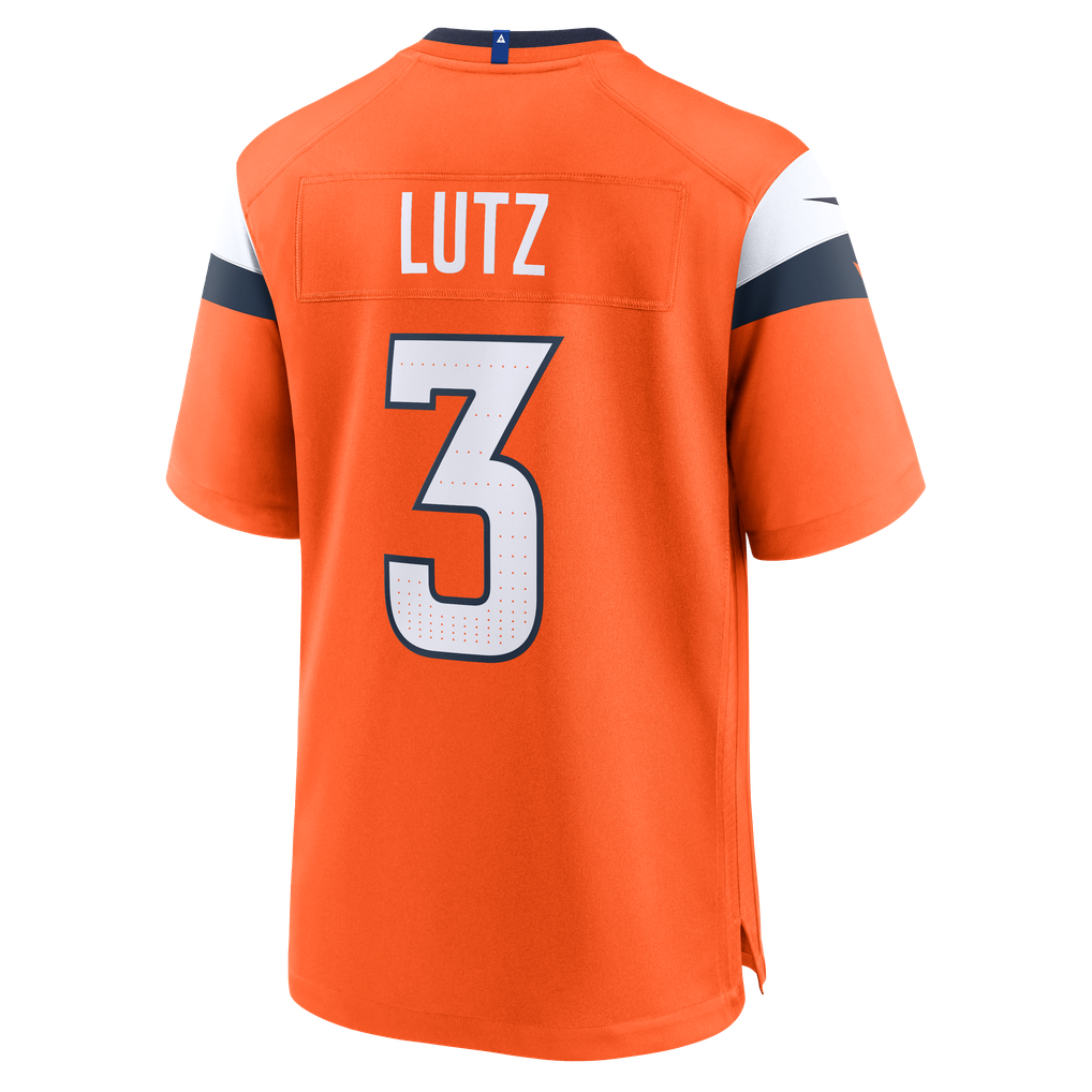 Men's Denver Broncos Wil Lutz Nike  Orange Team Game Jersey - Image 4