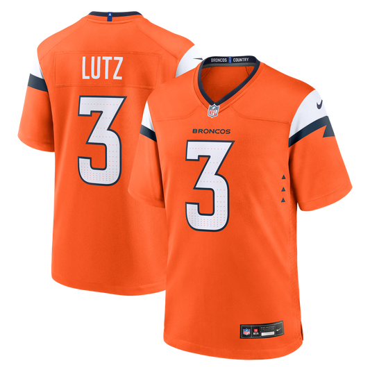 Men's Denver Broncos Wil Lutz Nike  Orange Team Game Jersey - Image 1