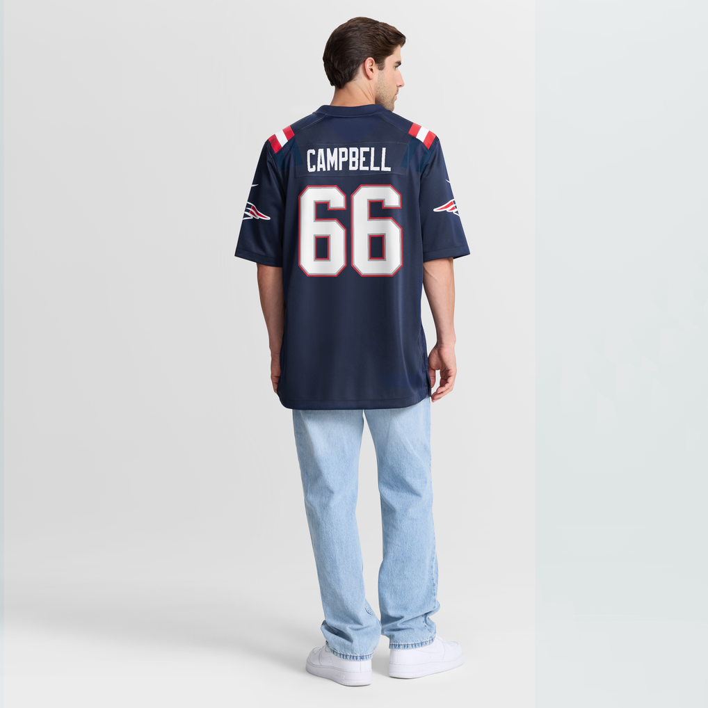 Men's New England Patriots Will Campbell Nike Navy Team Game Jersey - Image 6