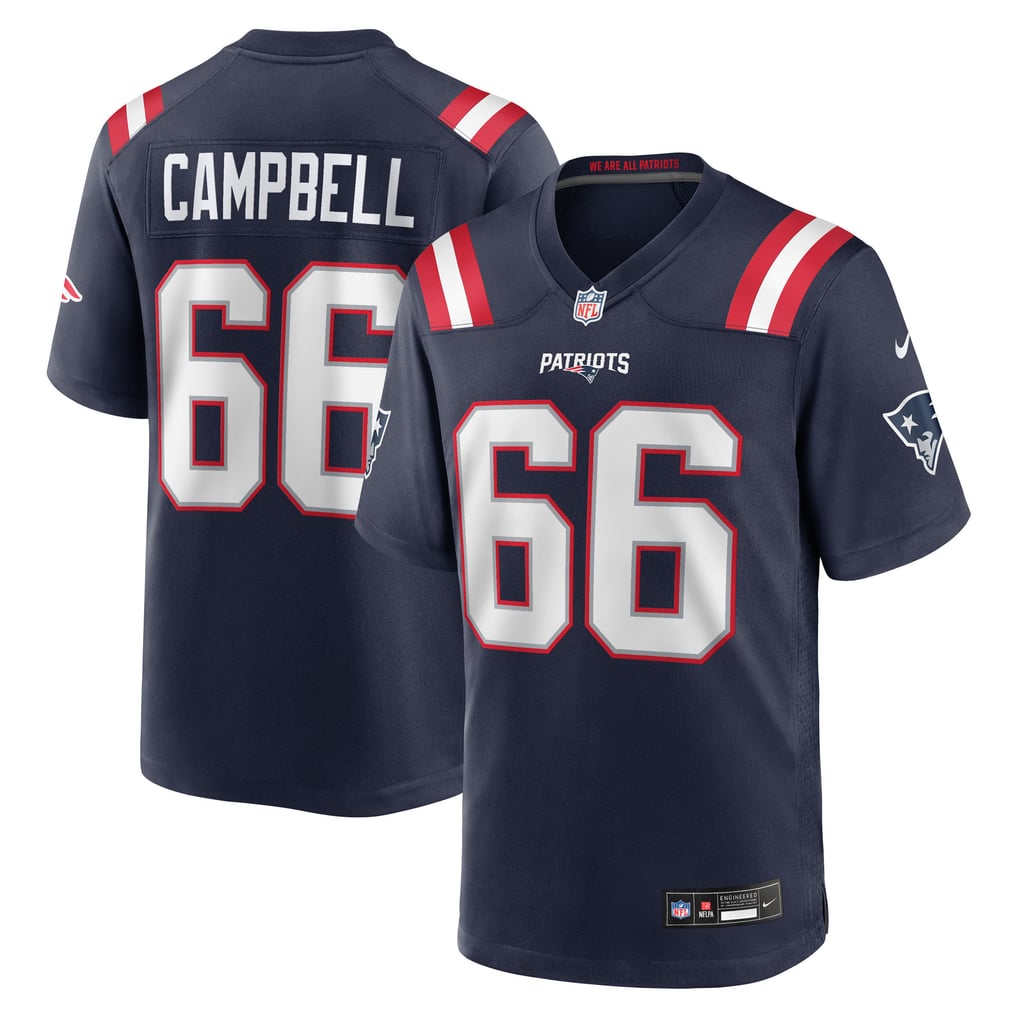 Men's New England Patriots Will Campbell Nike Navy Team Game Jersey - Image 2