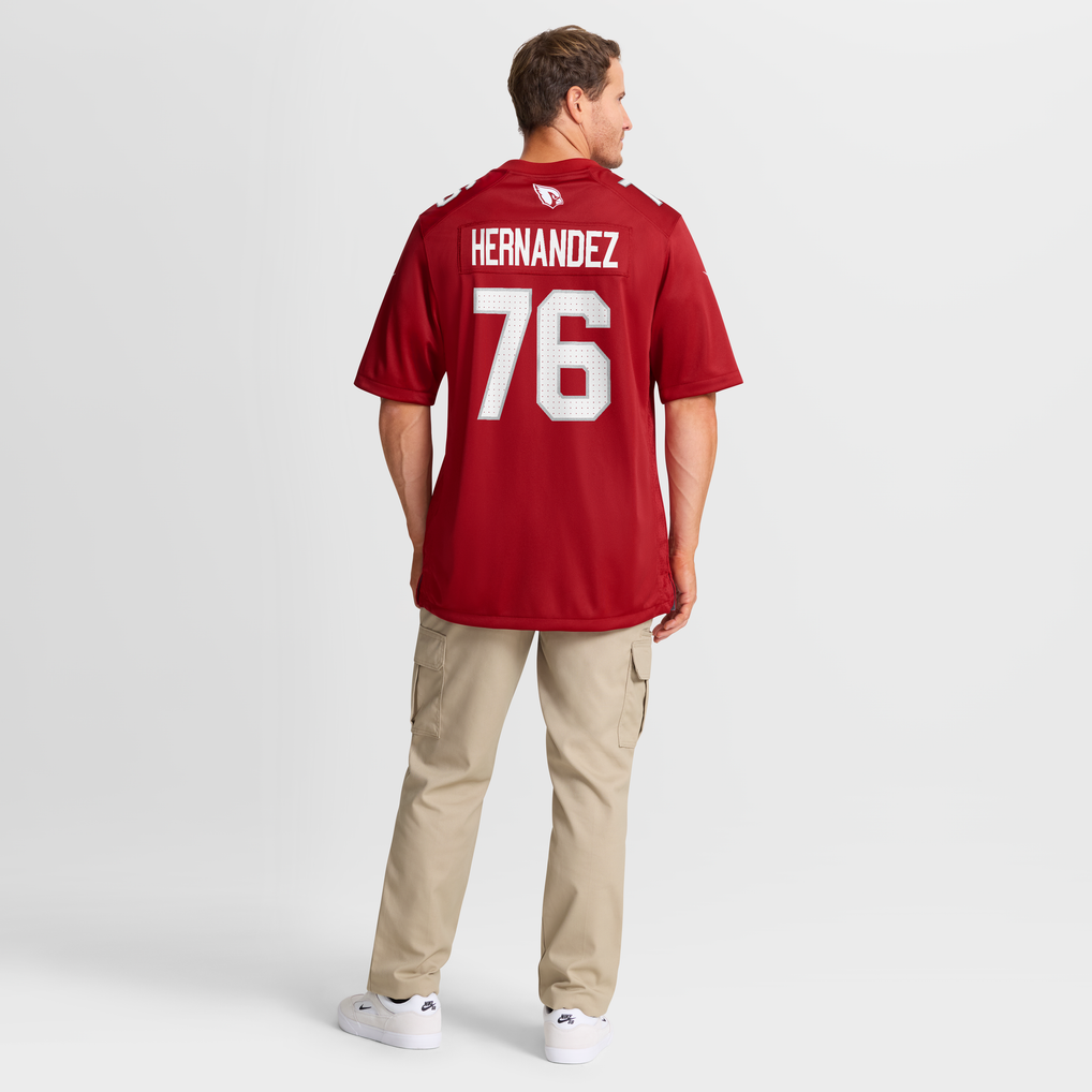 Men's Arizona Cardinals Will Hernandez Nike  Cardinal Team Game Jersey - Image 9
