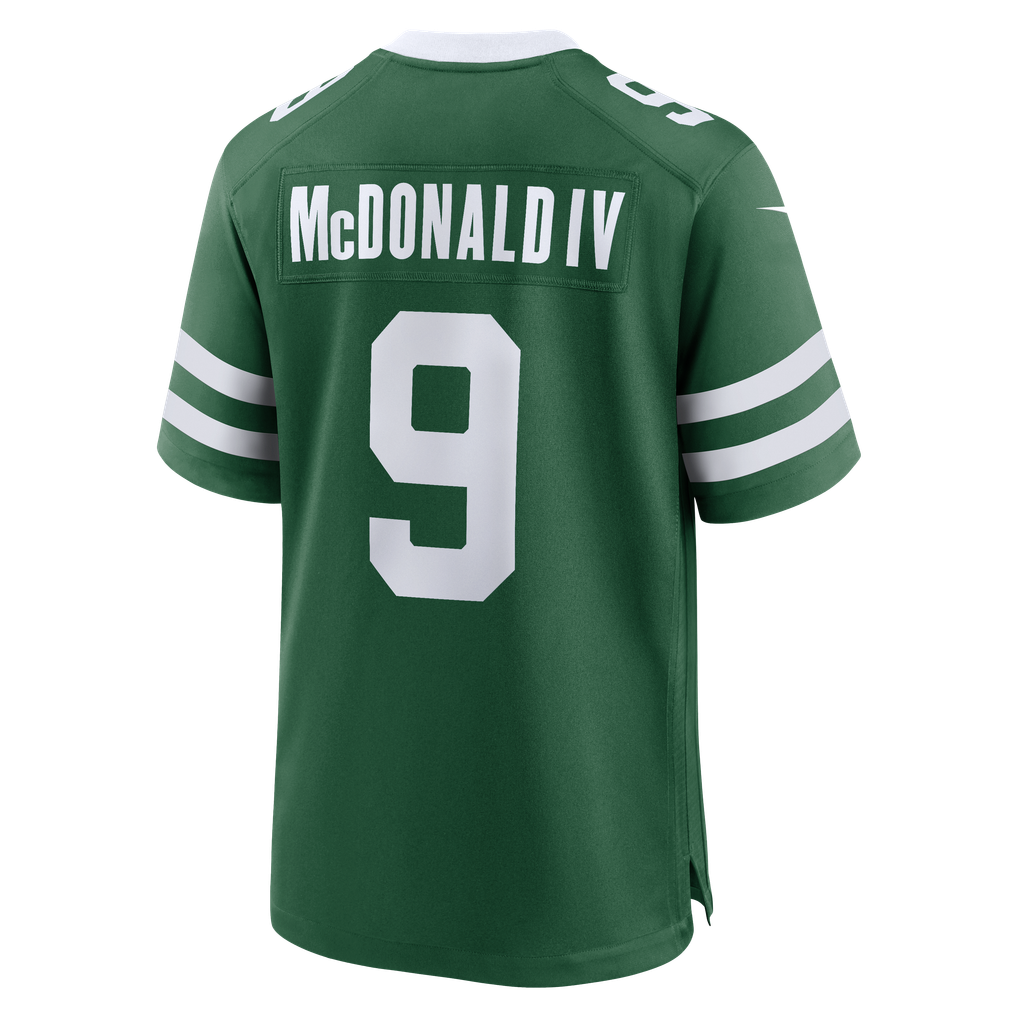Men's New York Jets Will McDonald IV Nike Legacy Green Team Game Jersey - Image 4